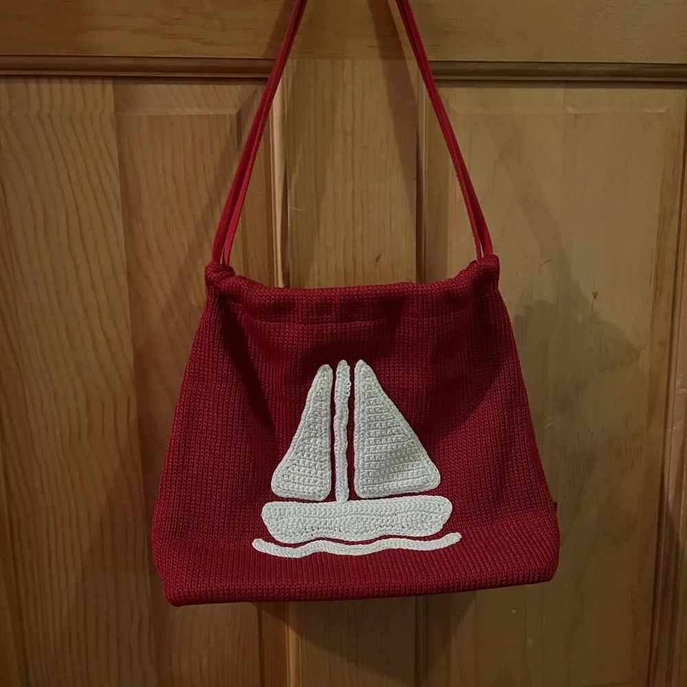 The Sak. Red Sailboat Design Women's Bag - Picture 1 of 7